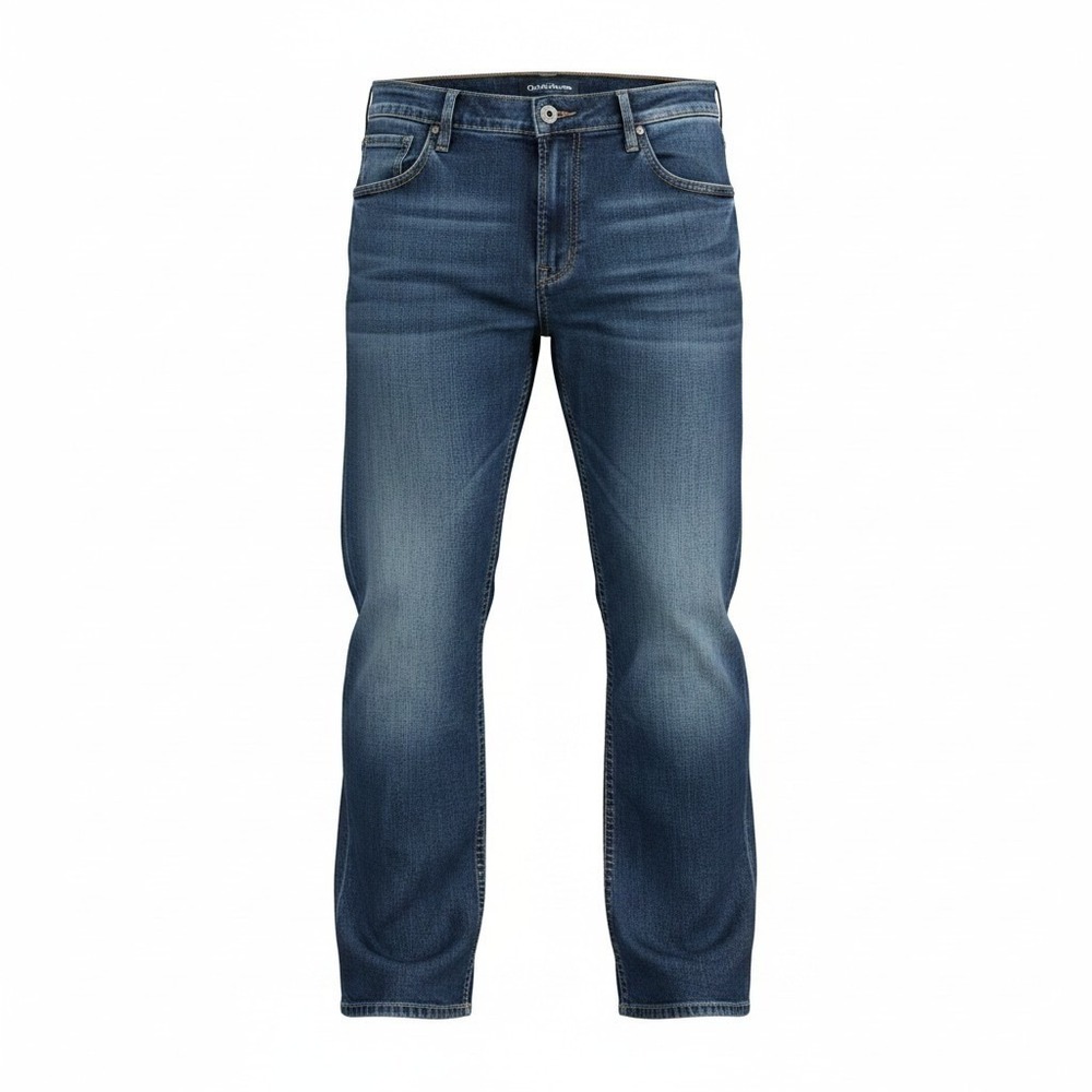 BKE Tyler Mens Straight Leg‎ Jeans 36R Medium Wash Blue Denim Contrast Stitch